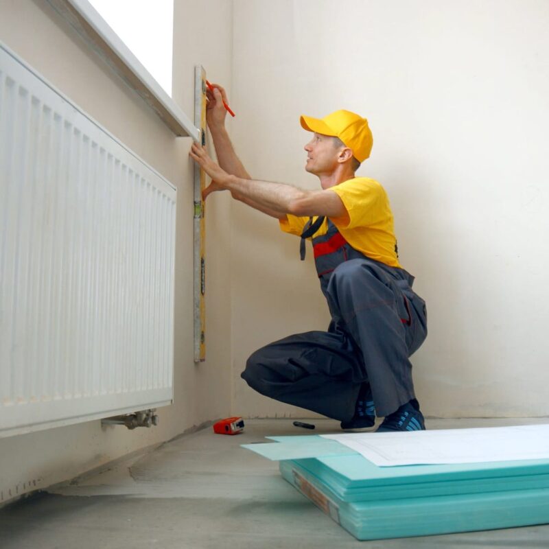 Construction worker making house renovation.